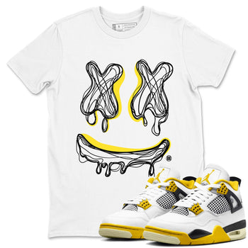 Air Jordan 4 Vivid Sulfur shirt to match jordans Smile Doodle sneaker tees Air Jordan 4 Vivid Sulfur SNRT Sneaker Release Tees unisex cotton White 1 crew neck shirt
