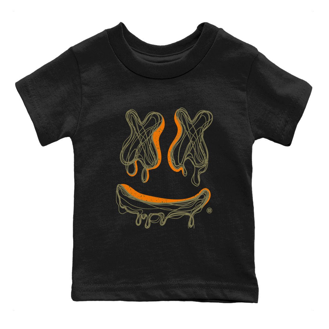 Air Jordan 5 Olive shirt to match jordans Smile Doodle sneaker tees Air Jordan 5 Olive SNRT sneaker release tees baby toddler Black 2 cotton Shirt