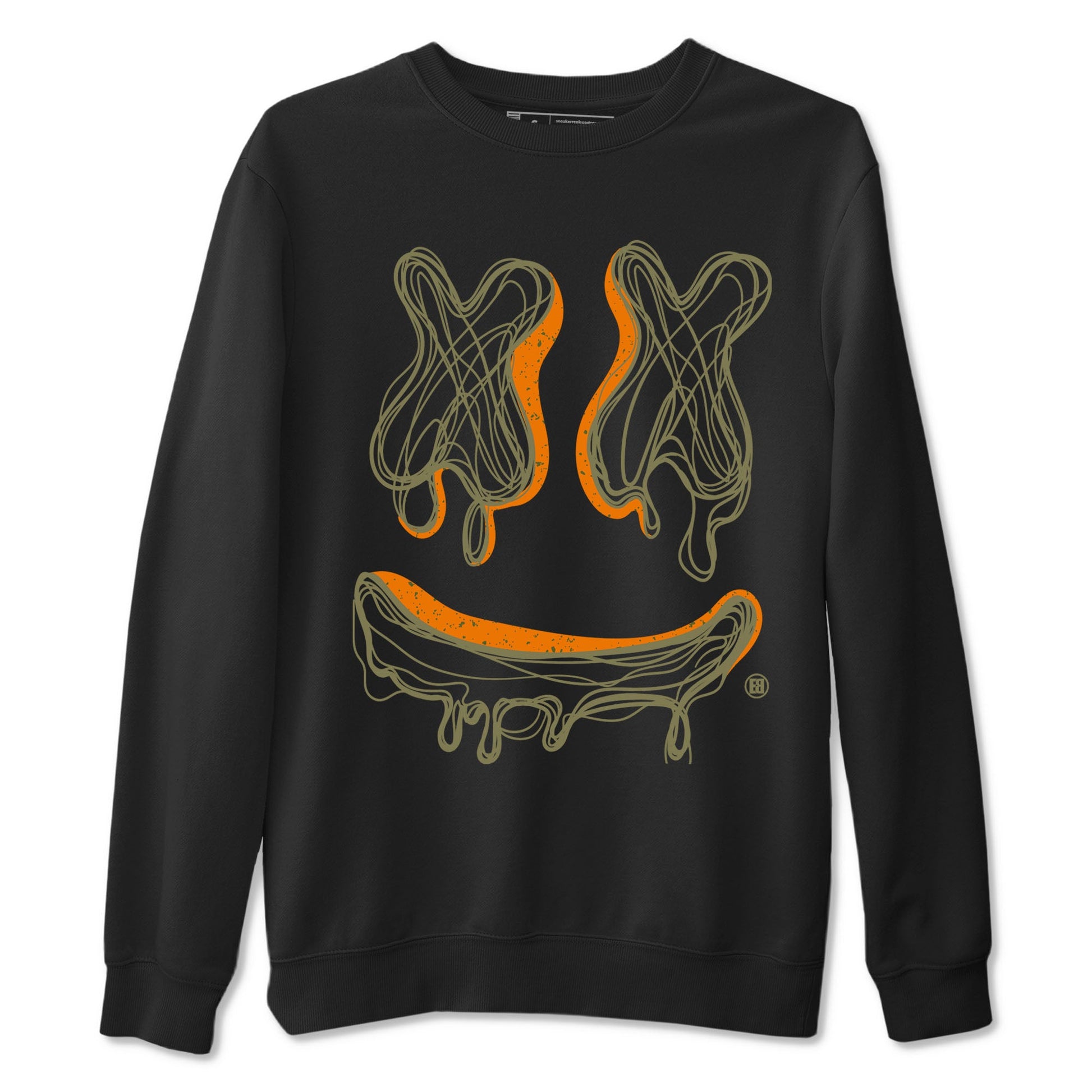 Air Jordan 5 Olive shirt to match jordans Smile Doodle sneaker tees Air Jordan 5 Olive SNRT Sneaker Release Tees unisex cotton Black 2 crew neck shirt