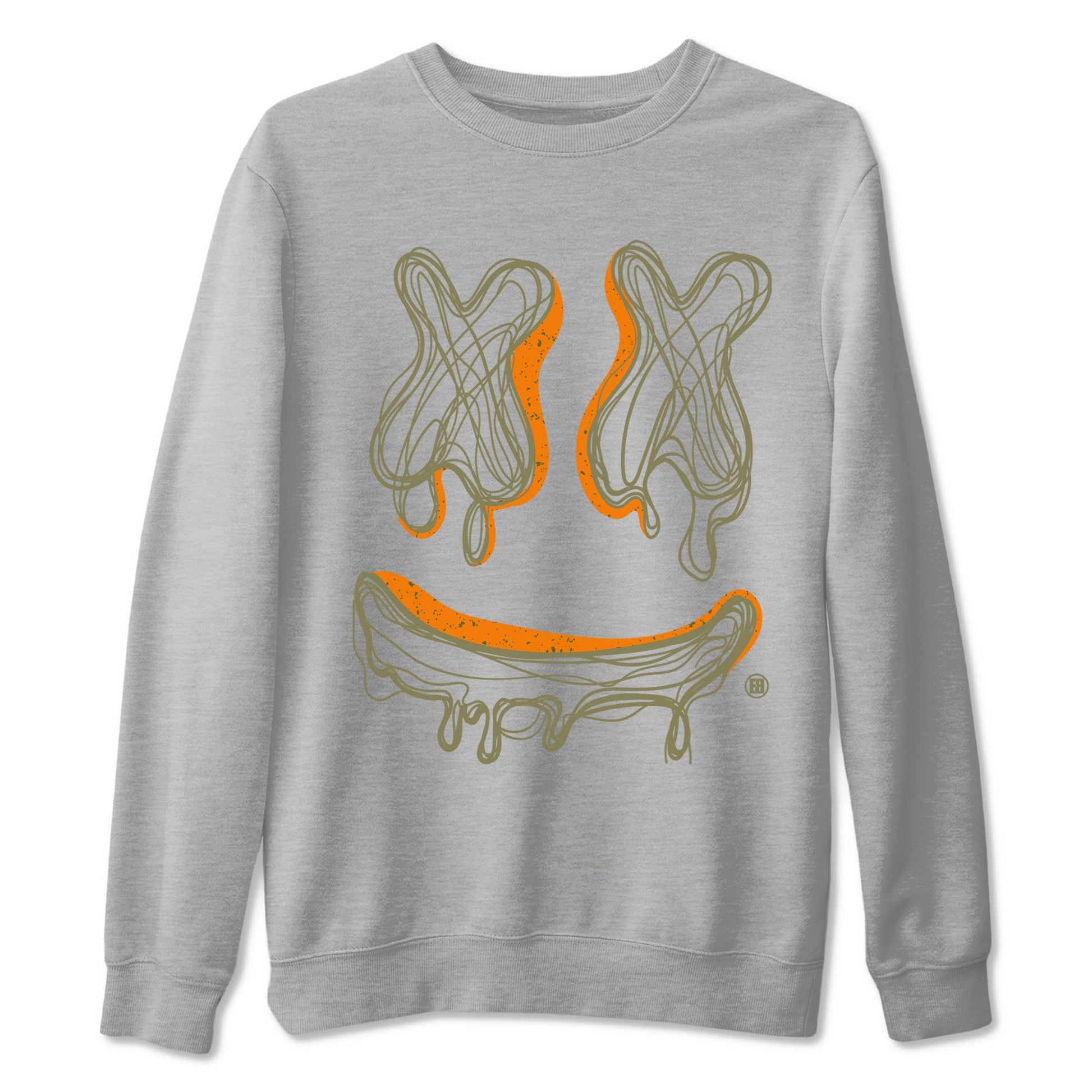 Air Jordan 5 Olive shirt to match jordans Smile Doodle sneaker tees Air Jordan 5 Olive SNRT Sneaker Release Tees unisex cotton Heather Grey 2 crew neck shirt