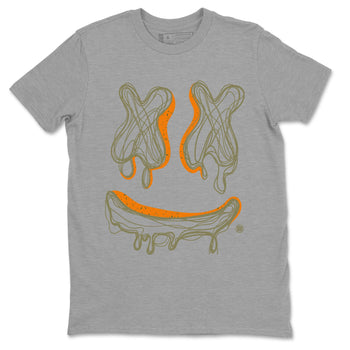 Air Jordan 5 Olive shirt to match jordans Smile Doodle sneaker tees Air Jordan 5 Olive SNRT Sneaker Release Tees unisex cotton Heather Grey 2 crew neck shirt