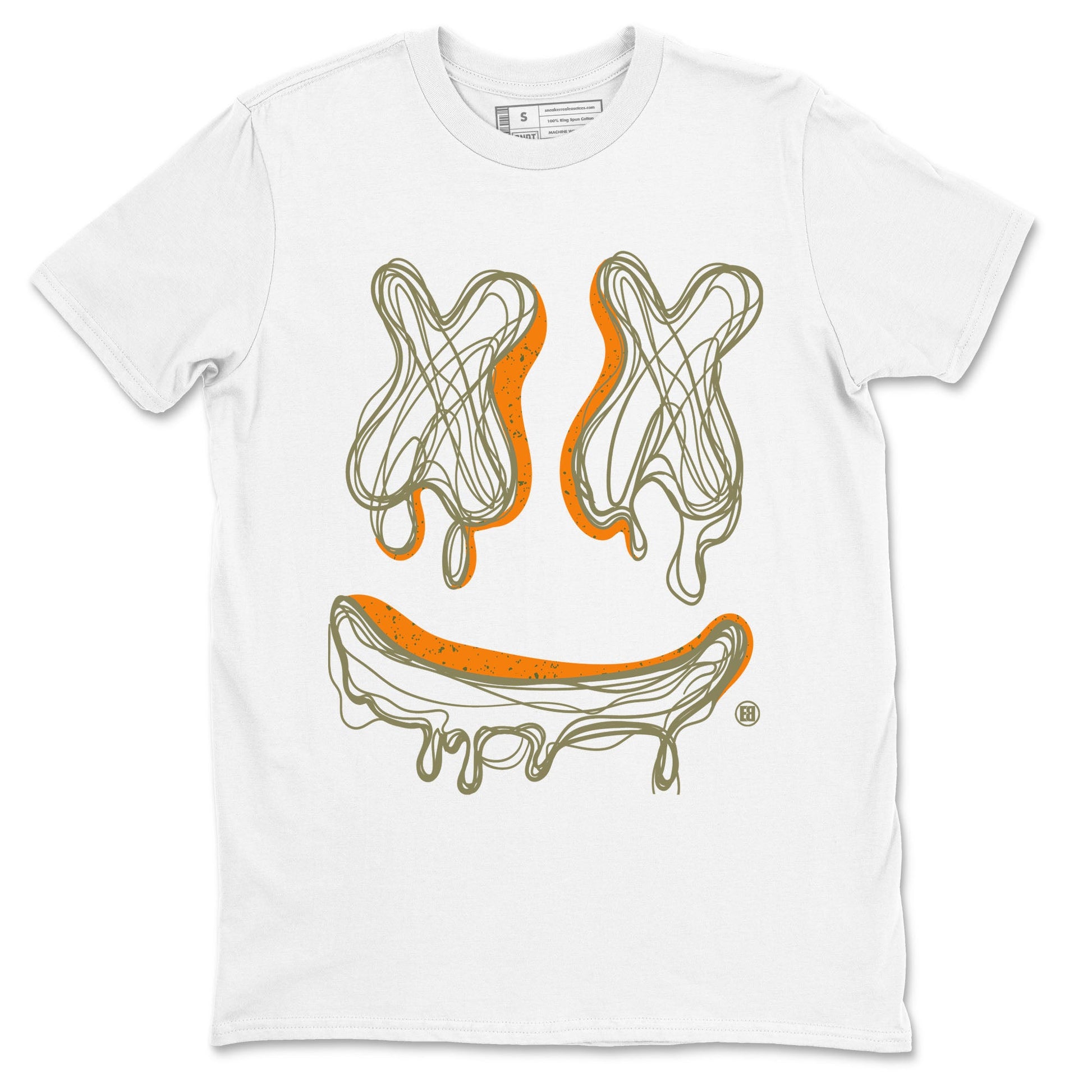 Air Jordan 5 Olive shirt to match jordans Smile Doodle sneaker tees Air Jordan 5 Olive SNRT Sneaker Release Tees unisex cotton White 2 crew neck shirt