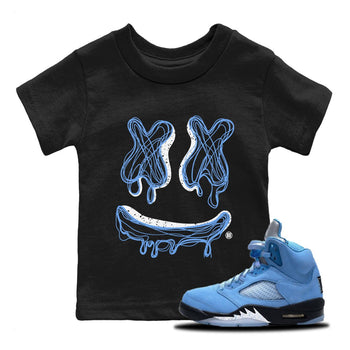 Air Jordan 5 UNC shirt to match jordans Smile Doodle sneaker tees Air Jordan 5 UNC SNRT sneaker release tees baby toddler Black 1 cotton Shirt