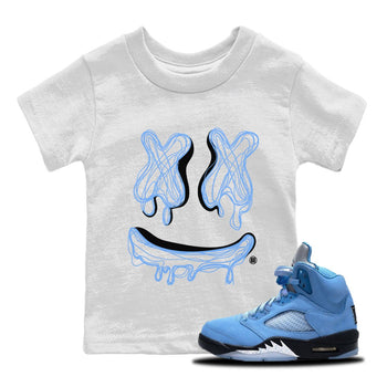 Air Jordan 5 UNC shirt to match jordans Smile Doodle sneaker tees Air Jordan 5 UNC SNRT sneaker release tees baby toddler White 1 cotton Shirt