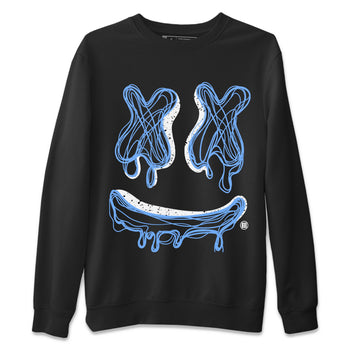 Air Jordan 5 UNC shirt to match jordans Smile Doodle sneaker tees Air Jordan 5 UNC SNRT Sneaker Release Tees unisex cotton Black 2 crew neck shirt