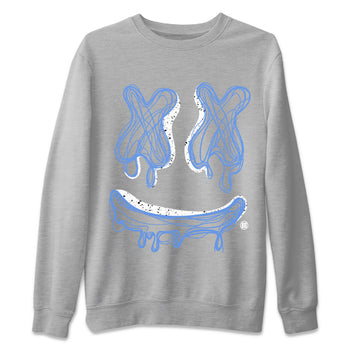 Air Jordan 5 UNC shirt to match jordans Smile Doodle sneaker tees Air Jordan 5 UNC SNRT Sneaker Release Tees unisex cotton Heather Grey 2 crew neck shirt