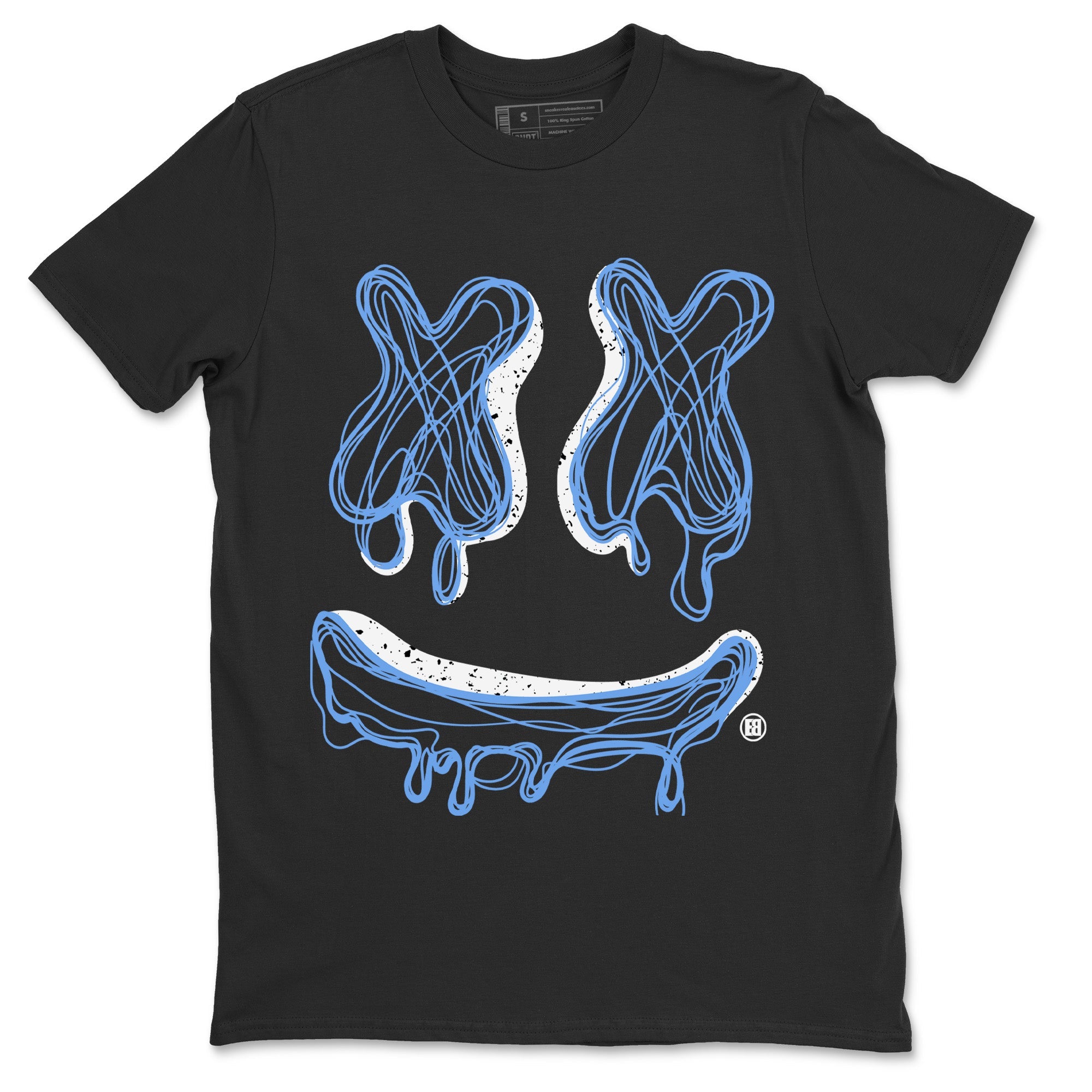 Air Jordan 5 UNC shirt to match jordans Smile Doodle sneaker tees Air Jordan 5 UNC SNRT Sneaker Release Tees unisex cotton Black 2 crew neck shirt