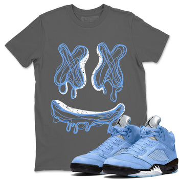 Air Jordan 5 UNC shirt to match jordans Smile Doodle sneaker tees Air Jordan 5 UNC SNRT Sneaker Release Tees unisex cotton Cool Grey 1 crew neck shirt