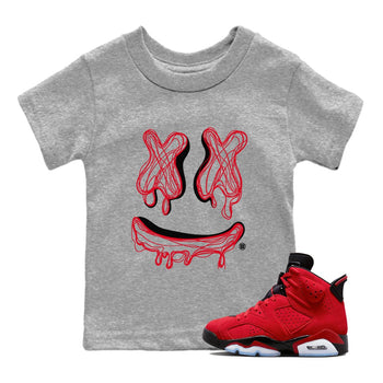 Air Jordan 6 Toro Bravo shirt to match jordans Smile Doodle sneaker tees Air Jordan 6 Toro Bravo SNRT sneaker release tees baby toddler Heather Grey 1 cotton Shirt