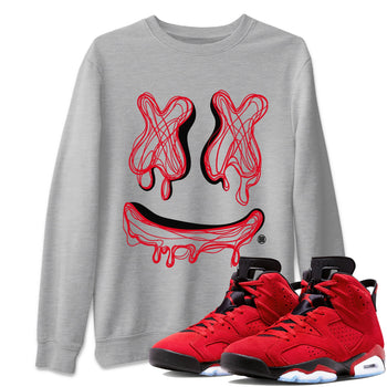 Air Jordan 6 Toro Bravo shirt to match jordans Smile Doodle sneaker tees Air Jordan 6 Toro Bravo SNRT Sneaker Release Tees unisex cotton Heather Grey 1 crew neck shirt