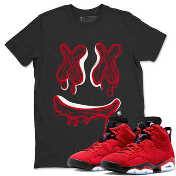 Air Jordan 6 Toro Bravo shirt to match jordans Smile Doodle sneaker tees Air Jordan 6 Toro Bravo SNRT Sneaker Release Tees unisex cotton Black 1 crew neck shirt
