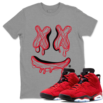 Air Jordan 6 Toro Bravo shirt to match jordans Smile Doodle sneaker tees Air Jordan 6 Toro Bravo SNRT Sneaker Release Tees unisex cotton Heather Grey 1 crew neck shirt
