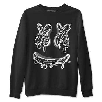 9s Cool Grey best t shirts to wear with jordans Smile Doodle sneaker match tees Air Jordan 9 Retro Cool Grey match shoes to clothes SNRT Sneaker Tees unisex cotton Black 2 shirts