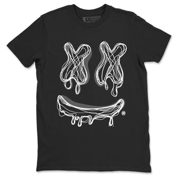9s Cool Grey best t shirts to wear with jordans Smile Doodle sneaker match tees Air Jordan 9 Retro Cool Grey match shoes to clothes SNRT Sneaker Tees unisex cotton Black 2 shirts