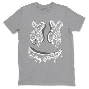 9s Cool Grey best t shirts to wear with jordans Smile Doodle sneaker match tees Air Jordan 9 Retro Cool Grey match shoes to clothes SNRT Sneaker Tees unisex cotton Heather Grey 2 shirts