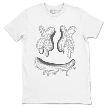 9s Cool Grey best t shirts to wear with jordans Smile Doodle sneaker match tees Air Jordan 9 Retro Cool Grey match shoes to clothes SNRT Sneaker Tees unisex cotton White 2 shirts