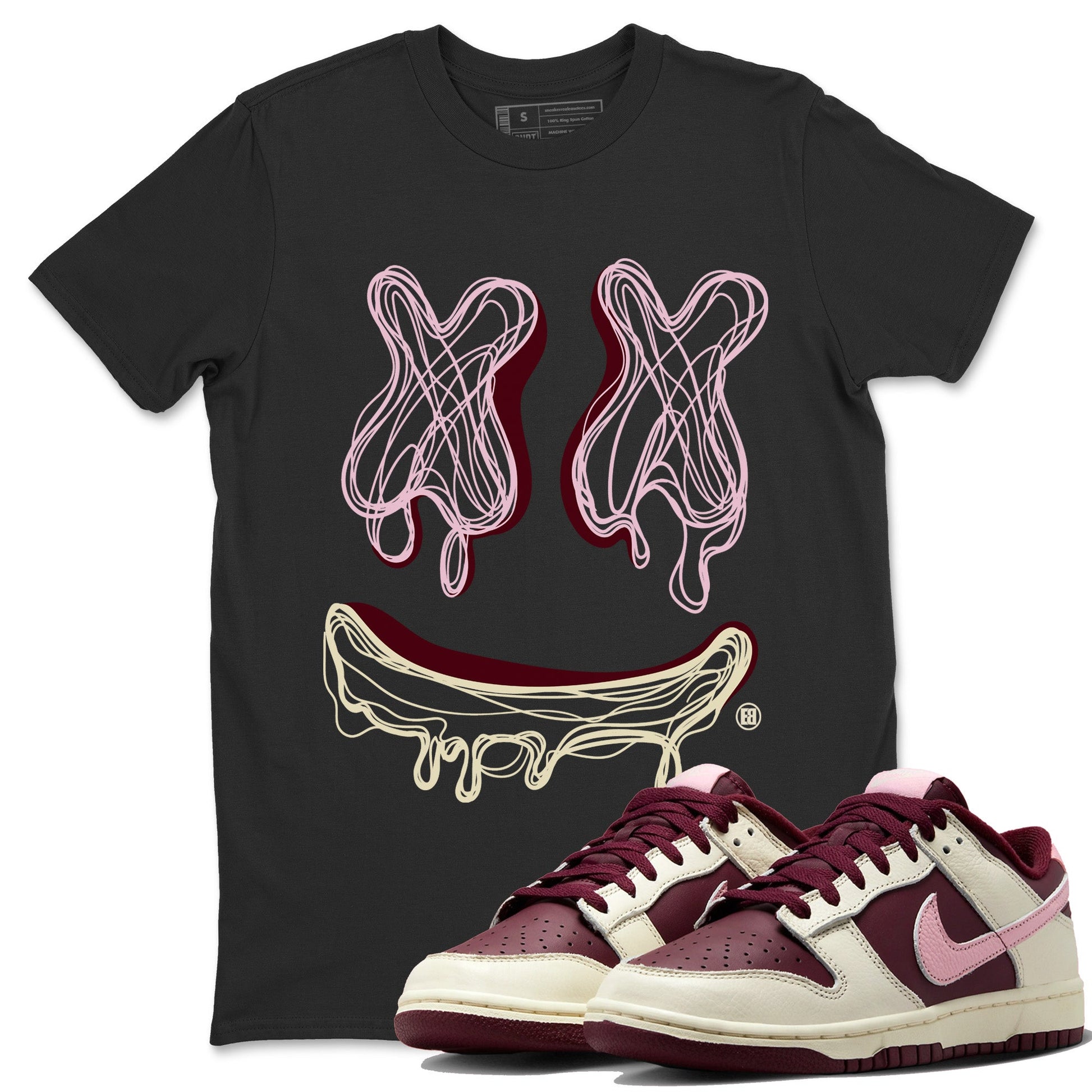 Dunk Valentines Day shirt to match jordans Smile Doodle sneaker tees Dunk Valentines Day SNRT Sneaker Release Tees unisex cotton Black 1 crew neck shirt