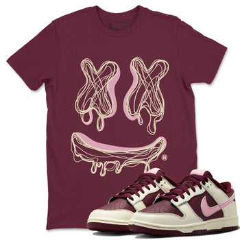Dunk Valentines Day shirt to match jordans Smile Doodle sneaker tees Dunk Valentines Day SNRT Sneaker Release Tees unisex cotton Maroon 1 crew neck shirt