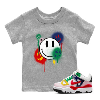 AF 3 Nigo shirtsto match jordans Smile Painting sneaker match tees Air Force 3 Low x Nigo Blue Void and Tour Yellow match shoes to clothes SNRT Sneaker Tees Youth Baby Heather Grey 1 tee