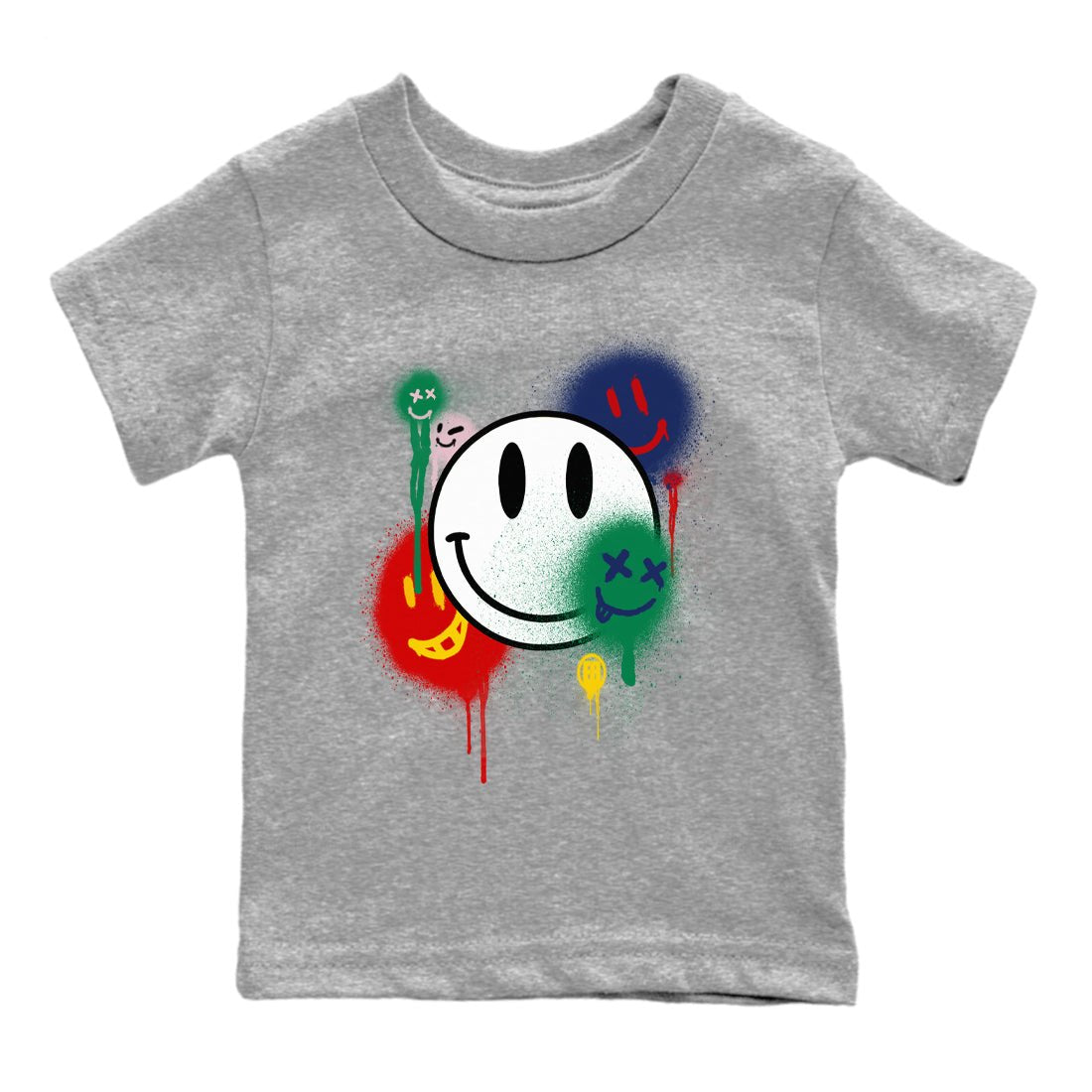 AF 3 Nigo shirtsto match jordans Smile Painting sneaker match tees Air Force 3 Low x Nigo Blue Void and Tour Yellow match shoes to clothes SNRT Sneaker Tees Youth Baby Heather Grey 2 tee