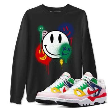 AF 3 Nigo shirtsto match jordans Smile Painting sneaker match tees Air Force 3 Low x Nigo Blue Void and Tour Yellow match shoes to clothes SNRT Sneaker Tees unisex cotton Black 1 shirts