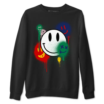 AF 3 Nigo shirtsto match jordans Smile Painting sneaker match tees Air Force 3 Low x Nigo Blue Void and Tour Yellow match shoes to clothes SNRT Sneaker Tees unisex cotton Black 2 shirts