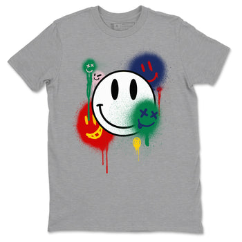 AF 3 Nigo shirtsto match jordans Smile Painting sneaker match tees Air Force 3 Low x Nigo Blue Void and Tour Yellow match shoes to clothes SNRT Sneaker Tees unisex cotton Heather Grey 2 shirts