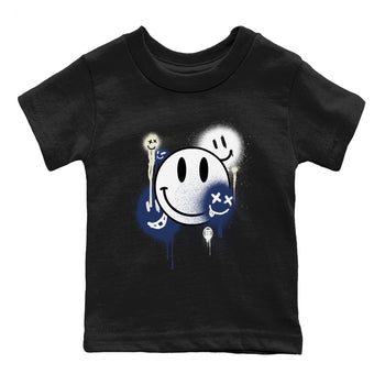 1s Midnight Navy shirts to match jordans Smile Painting sneaker match tees Air Jordan 1 Midnight Navy match shoes to clothes SNRT Sneaker Tees Youth Baby Black 2 tee