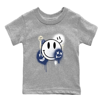 1s Midnight Navy shirts to match jordans Smile Painting sneaker match tees Air Jordan 1 Midnight Navy match shoes to clothes SNRT Sneaker Tees Youth Baby Heather Grey 2 tee