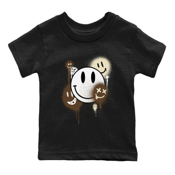 1s Mocha shirts to match jordans Smile Painting sneaker match tees Air Jordan 1 Mocha match shoes to clothes SNRT Sneaker Tees Youth Baby Black 2 tee