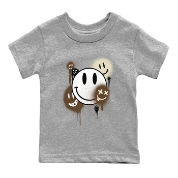 1s Mocha shirts to match jordans Smile Painting sneaker match tees Air Jordan 1 Mocha match shoes to clothes SNRT Sneaker Tees Youth Baby Heather Grey 2 tee