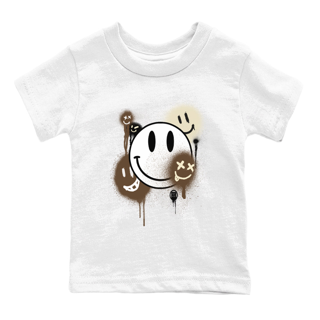 1s Mocha shirts to match jordans Smile Painting sneaker match tees Air Jordan 1 Mocha match shoes to clothes SNRT Sneaker Tees Youth Baby White 2 tee
