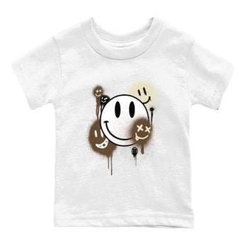 1s Mocha shirts to match jordans Smile Painting sneaker match tees Air Jordan 1 Mocha match shoes to clothes SNRT Sneaker Tees Youth Baby White 2 tee