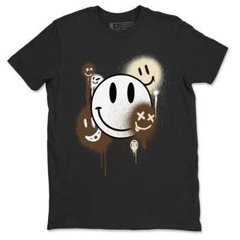 1s Mocha shirts to match jordans Smile Painting sneaker match tees Air Jordan 1 Mocha match shoes to clothes SNRT Sneaker Tees unisex cotton Black 2 shirts