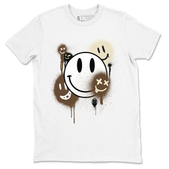 1s Mocha shirts to match jordans Smile Painting sneaker match tees Air Jordan 1 Mocha match shoes to clothes SNRT Sneaker Tees unisex cotton White 2 shirts