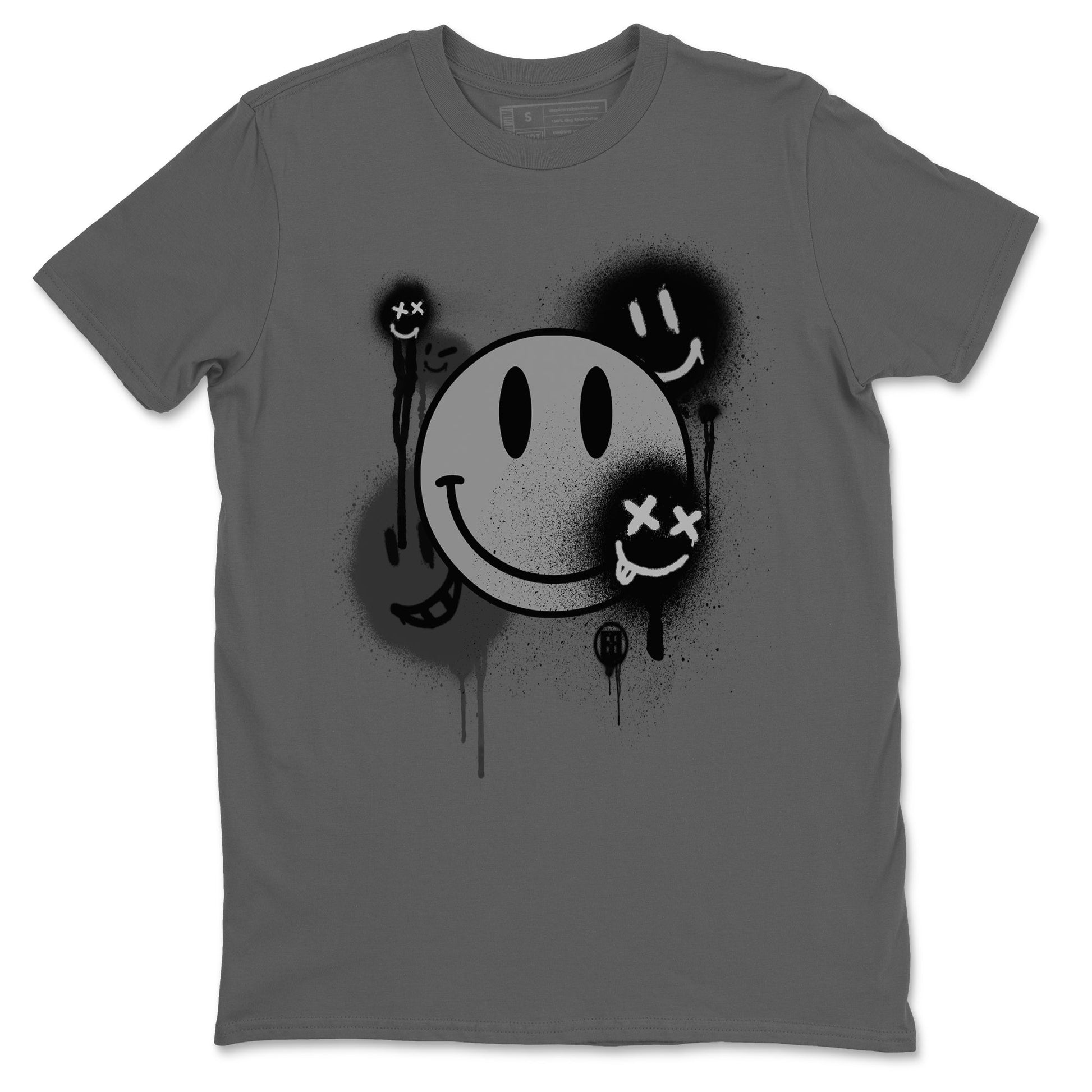 12s Black Wolf Grey shirts to match jordans Smile Painting sneaker match tees Air Jordan 12 Black Wolf Grey match shoes to clothes SNRT Sneaker Tees unisex cotton Cool Grey 2 shirts