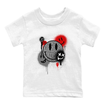 3s Black Cement shirts to match jordans Smile Painting sneaker match tees Air Jordan 3 Black Cement match shoes to clothes SNRT Sneaker Tees Youth Baby White 2 tee