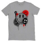 3s Black Cement shirts to match jordans Smile Painting sneaker match tees Air Jordan 3 Black Cement match shoes to clothes SNRT Sneaker Tees unisex cotton Heather Grey 2 shirts