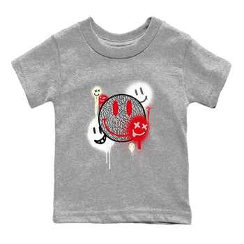 3s Cement Grey shirts to match jordans Smile Painting sneaker match tees Air Jordan 3 Cement Grey SNRT Sneaker Tees streetwear brand Baby and Youth Heather Grey 2 cotton tee