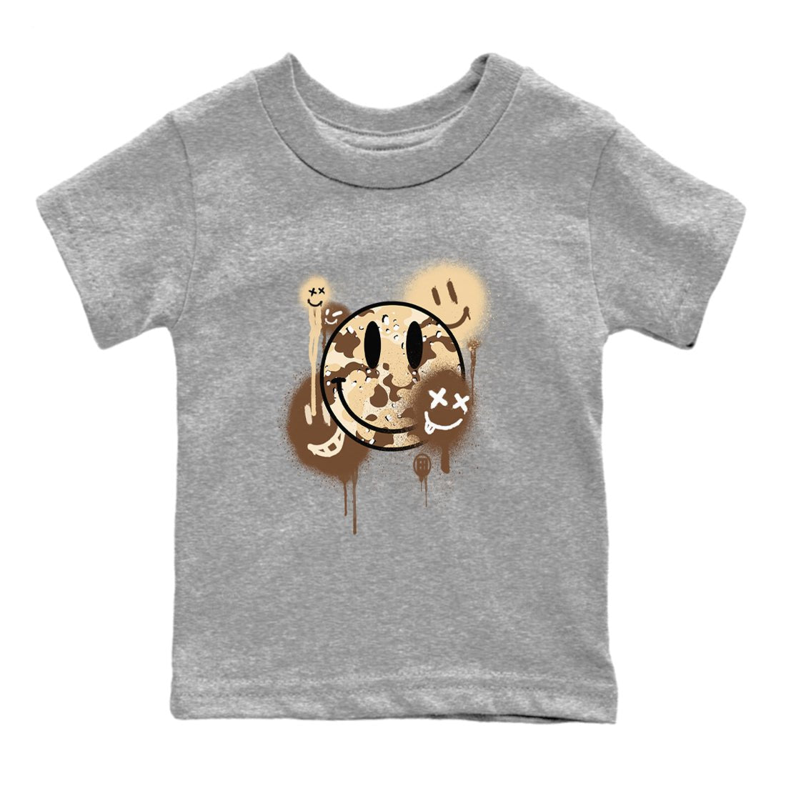 WNBA x Air Jordan 3 “Desert Camo” shirts to match jordans Smile Painting sneaker match tees Air Jordan 3 Desert Camo SNRT Sneaker Release Tees Clothing Sneakerhead ShirtsBaby and Youth Heather Grey 2 cotton tee
