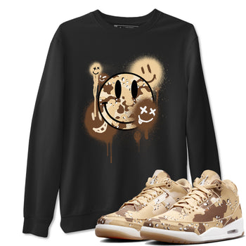 WNBA x Air Jordan 3 “Desert Camo” shirts to match jordans Smile Painting sneaker match tees Air Jordan 3 Desert Camo SNRT Sneaker Release Tees Clothing Sneakerhead ShirtsBlack 1 unisex cotton tee