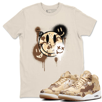 WNBA x Air Jordan 3 “Desert Camo” shirts to match jordans Smile Painting sneaker match tees Air Jordan 3 Desert Camo SNRT Sneaker Release Tees Clothing Sneakerhead ShirtsNatural 1 unisex cotton tee