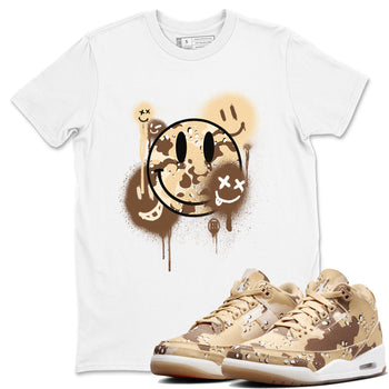 WNBA x Air Jordan 3 “Desert Camo” shirts to match jordans Smile Painting sneaker match tees Air Jordan 3 Desert Camo SNRT Sneaker Release Tees Clothing Sneakerhead ShirtsWhite 1 unisex cotton tee