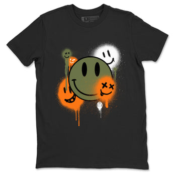 Sneaker match tees – Sneaker Tees To Match Undefeated inspired colorways Air Jordan 4 OG Olive Shoes  – Smile Painting Tee Black 2