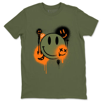 Sneaker match tees – Sneaker Tees To Match Undefeated inspired colorways Air Jordan 4 OG Olive Shoes  – Smile Painting Tee Military Green 2