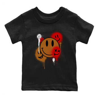 5s Archaeo Brown shirts to match jordans Smile Painting sneaker match tees Air Jordan 5 Archaeo Brown match shoes to clothes SNRT Sneaker Tees Youth Baby Black 2 tee