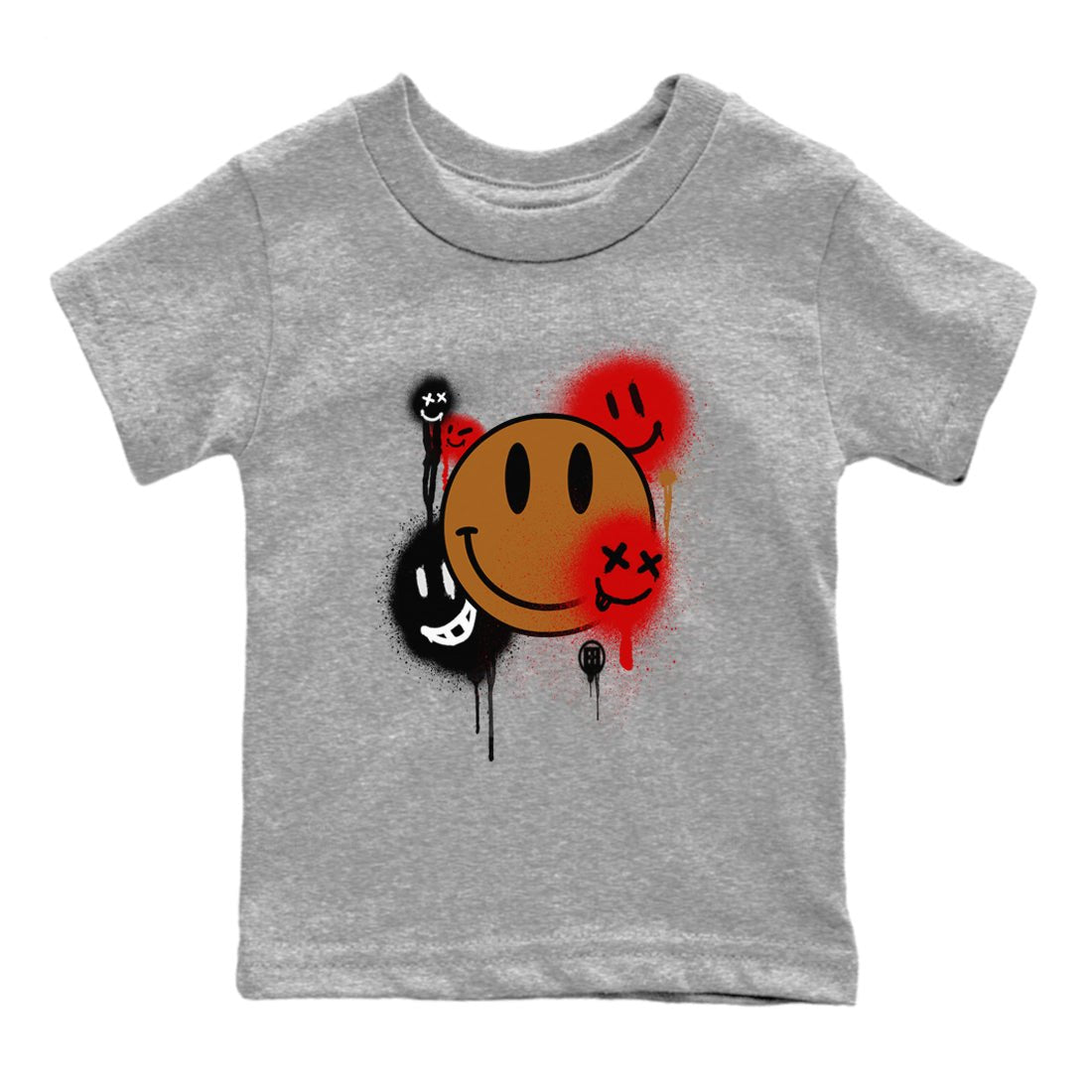 5s Archaeo Brown shirts to match jordans Smile Painting sneaker match tees Air Jordan 5 Archaeo Brown match shoes to clothes SNRT Sneaker Tees Youth Baby Heather Grey 2 tee