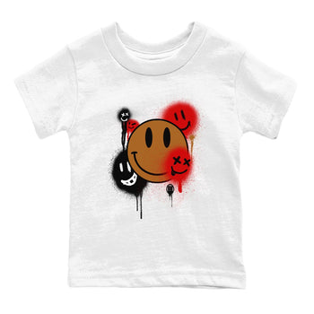 5s Archaeo Brown shirts to match jordans Smile Painting sneaker match tees Air Jordan 5 Archaeo Brown match shoes to clothes SNRT Sneaker Tees Youth Baby White 2 tee