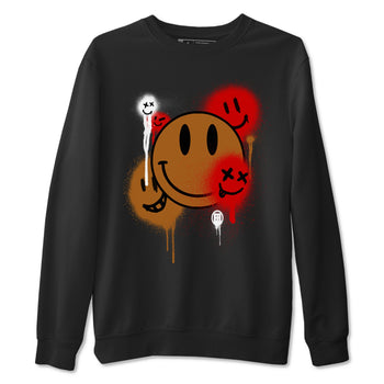 5s Archaeo Brown shirts to match jordans Smile Painting sneaker match tees Air Jordan 5 Archaeo Brown match shoes to clothes SNRT Sneaker Tees unisex cotton Black 2 shirts