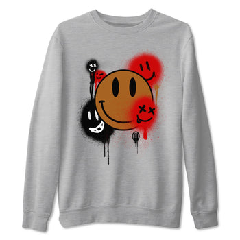 5s Archaeo Brown shirts to match jordans Smile Painting sneaker match tees Air Jordan 5 Archaeo Brown match shoes to clothes SNRT Sneaker Tees unisex cotton Heather Grey 2 shirts